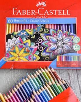 faber castell / مداد رنگی جعبه ای مقوایی / طرح گل 60 رنگ