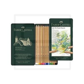 faber-castell / مداد رنگی / 12 رنگ / pitt pastel / جعبه فلزی