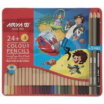 آریا / مداد رنگی / 24 رنگ / فلزی / 3022
