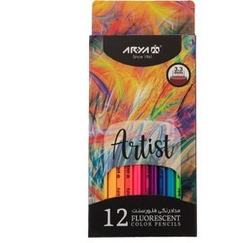 آریا / مداد رنگی فسفری / جعبه مقوایی /12 رنگ