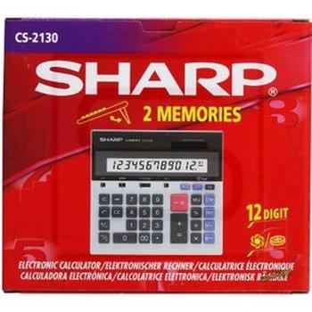 sharp / ماشین حساب / 12digit / 2memories / cs-2130 / جعبه قرمز