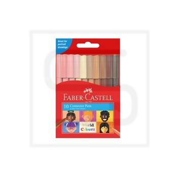 ماژیک درچسبان جعبه مقوایی و طلقی رنگ پوست 10 رنگ 5009 فابرکاستل