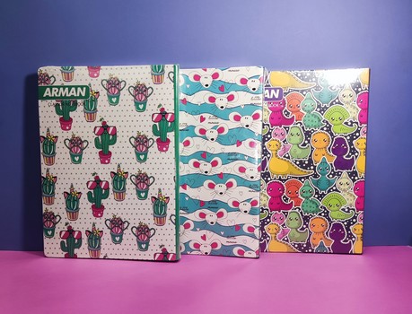 دفتر کلاسور حاشیه دار فانتزی 26 حلقه آرمان