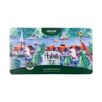 مداد رنگی جعبه فلزی 72 رنگ آریا آرتیست