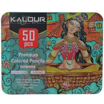 مداد رنگی 50 رنگ جعبه فلزی KALOUR