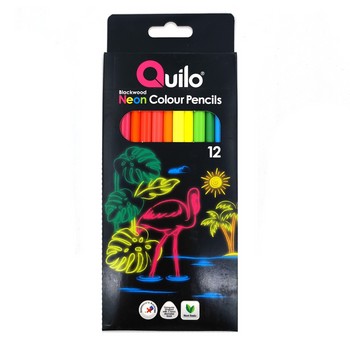 مداد رنگی 12 رنگ بلک وود 3 گوش نئونی کویلو