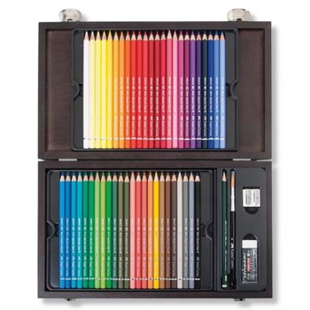مداد رنگی پلی کروم 48 رنگ جعبه چوبی فابرکاستل